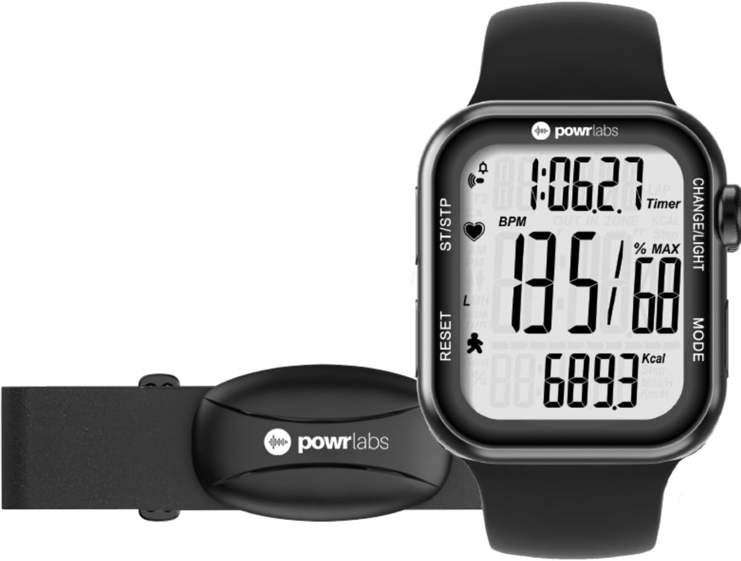 POWR LABS Sports Watch Heart Rate Monitor with Pedometer and Step Tracker