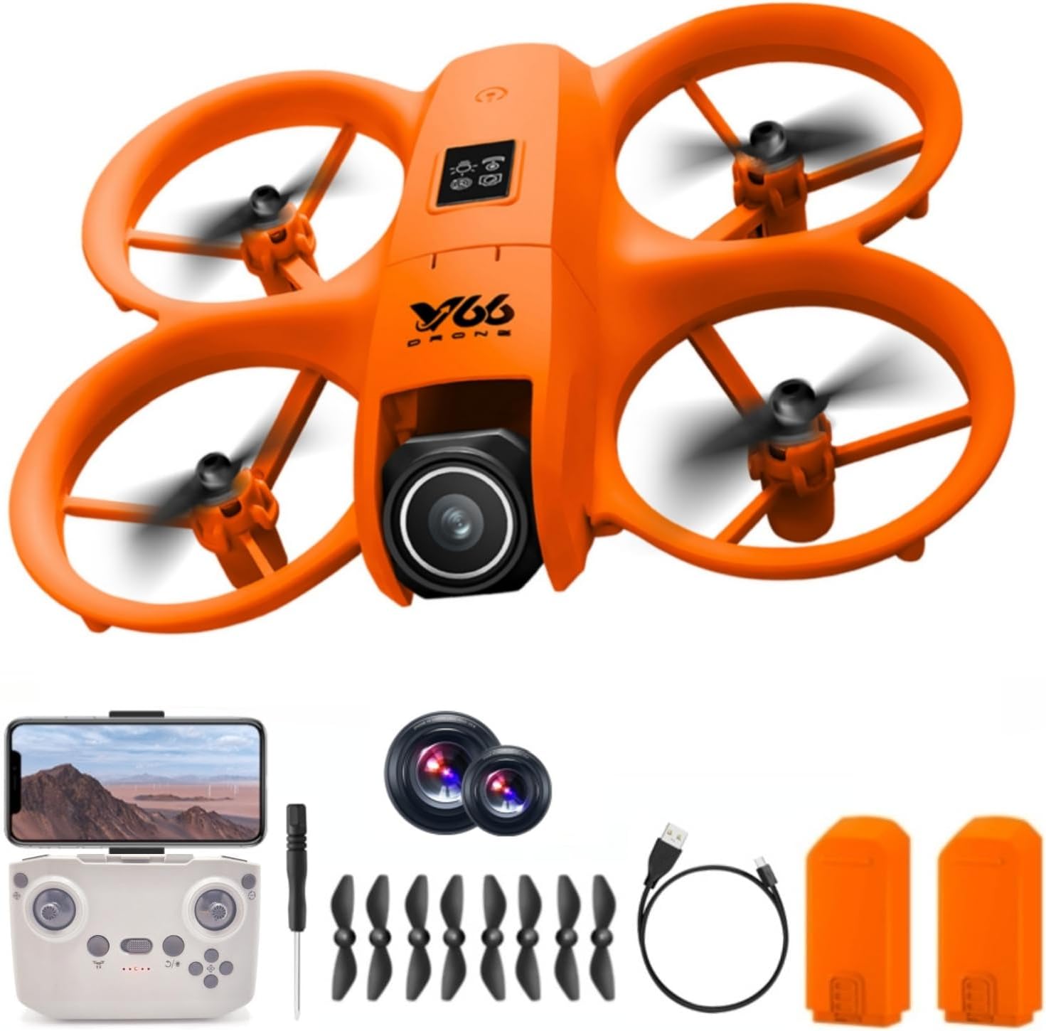 Mini Drone with Dual Camera and Propeller Guards, RC Helicopter Quadcopter