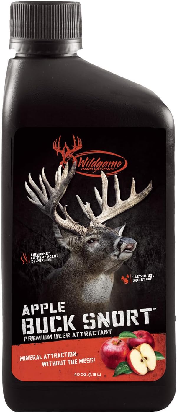 WILDGAME INNOVATIONS Buck Snort Apple Concentrated Deer Attractant, 40 Oz Effective Year-Round Long-Lasting Liquid Mineral with Irresistible Apple Aroma