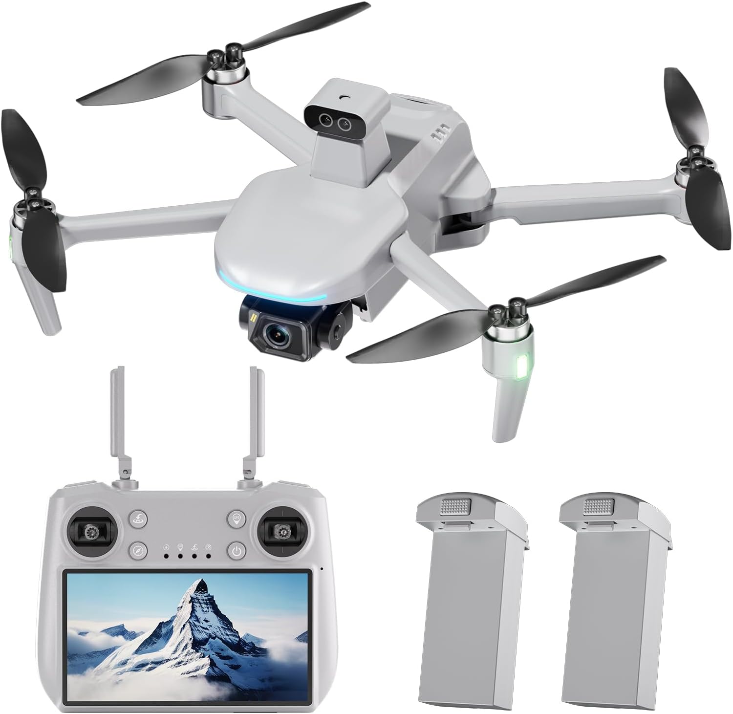 DealPrice Touch Screen Remote Drones with Camera for Adults 4k with Obstacle Avoidance, 3 Axis Gimbal Drone for Adults, GPS Auto Return Home, Follow Me, Long Range, High Wind Resistance, Rainproof, Time-lapse, Flash Lights, Zoom, SD Card Provided
