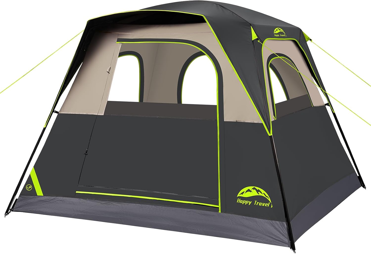 Happy Travel Tent 4 Person Tents for Camping, Tall Cabin Tent with Rainfly
