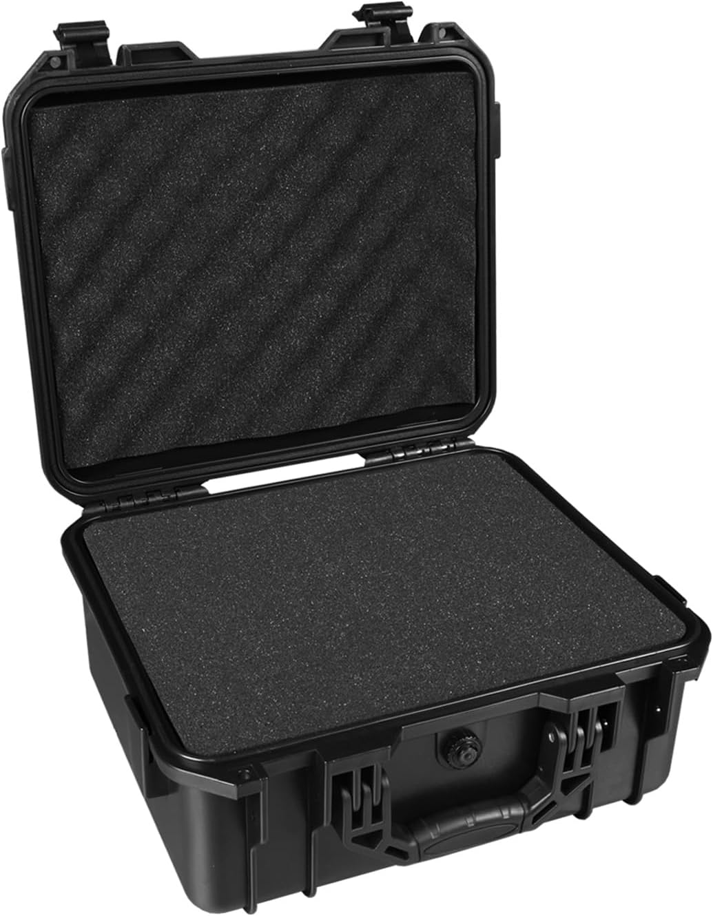 Jack Boss Hard Case, 13.6×11.4×6 Inch Portable Weather Waterproof Protective Camera Case with Customizable Foam, Fit Use of Drones, Camera, Equipments,Black