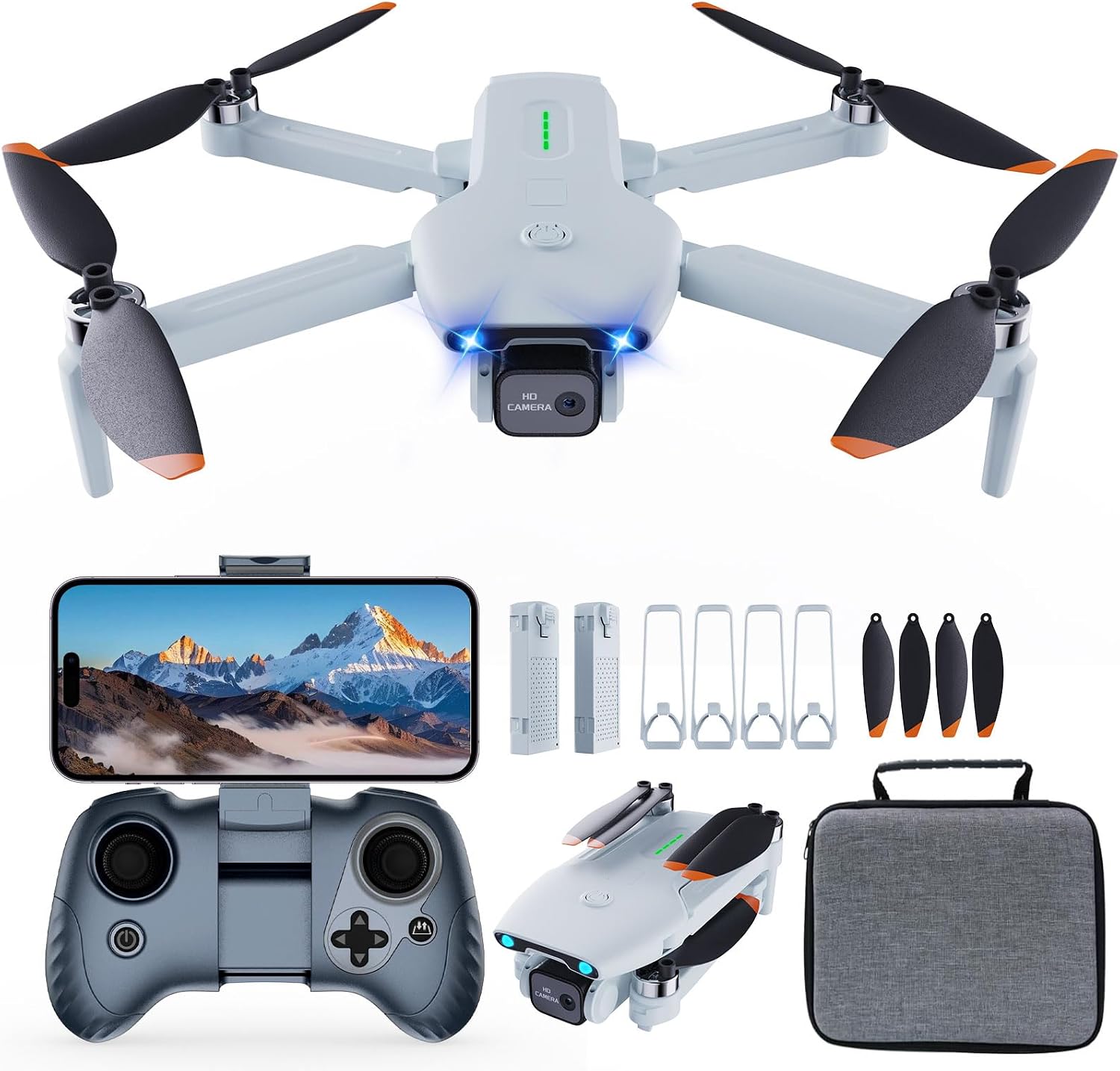 Drone with Camera for Adults and Beginners,Drones for kids 1080P HD FPV,Brushless Motor, Gesture Control, One Key Start/Land, 360° Flip, Waypoints Fly, 3 Speed Mode,Kids Drone Toys Gifts for Boys