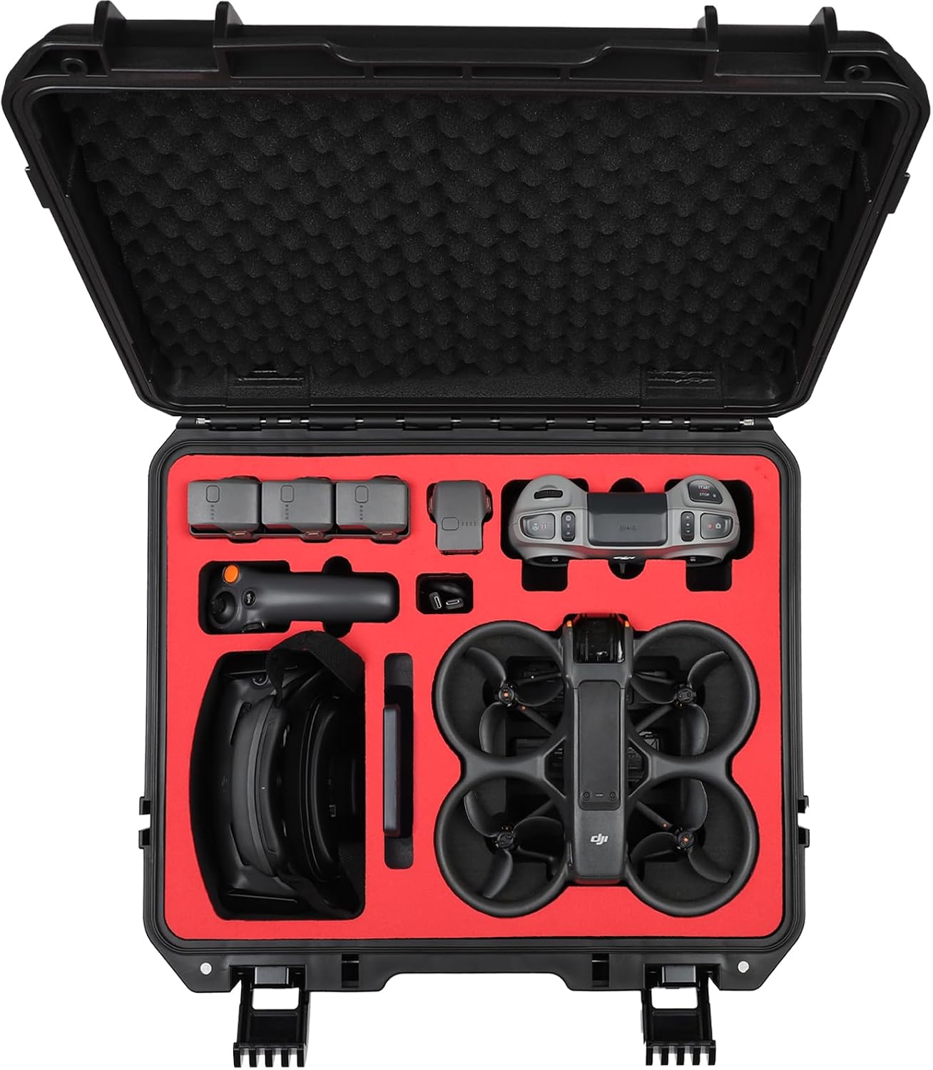 Waterproof Hard Case for DJI Avata 2 Fly More Combo with Goggles 3, Holds Up to 8 Batteries, Fits RC Motion 3 & FPV Remote Controller 3, Shockproof Travel Storage Case for Drone Accessories