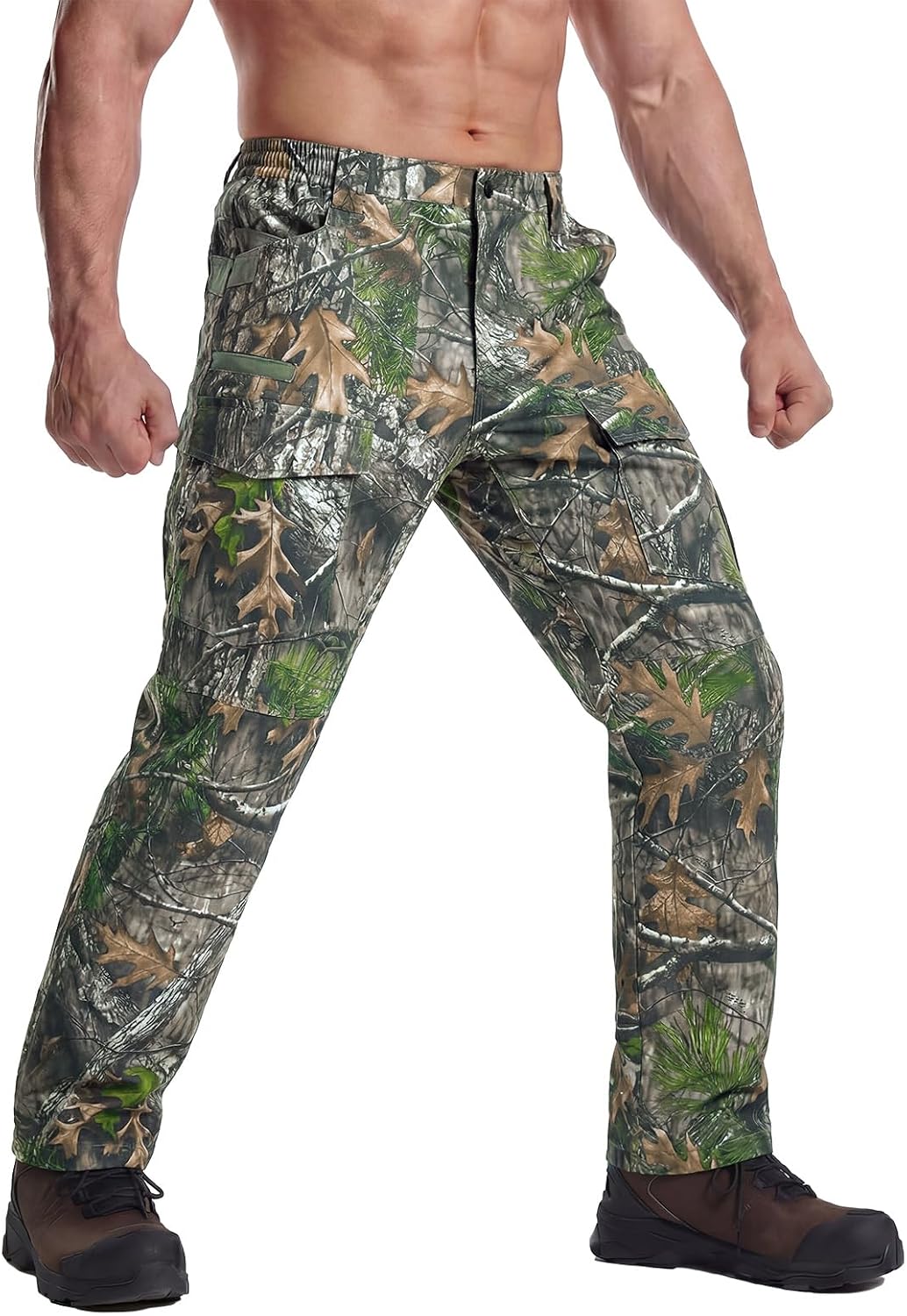 LOOGU Men’s Water Resistant Tactical Pants, Ripstop Cargo Pants with 8 Pockets Hiking Work Outdoor