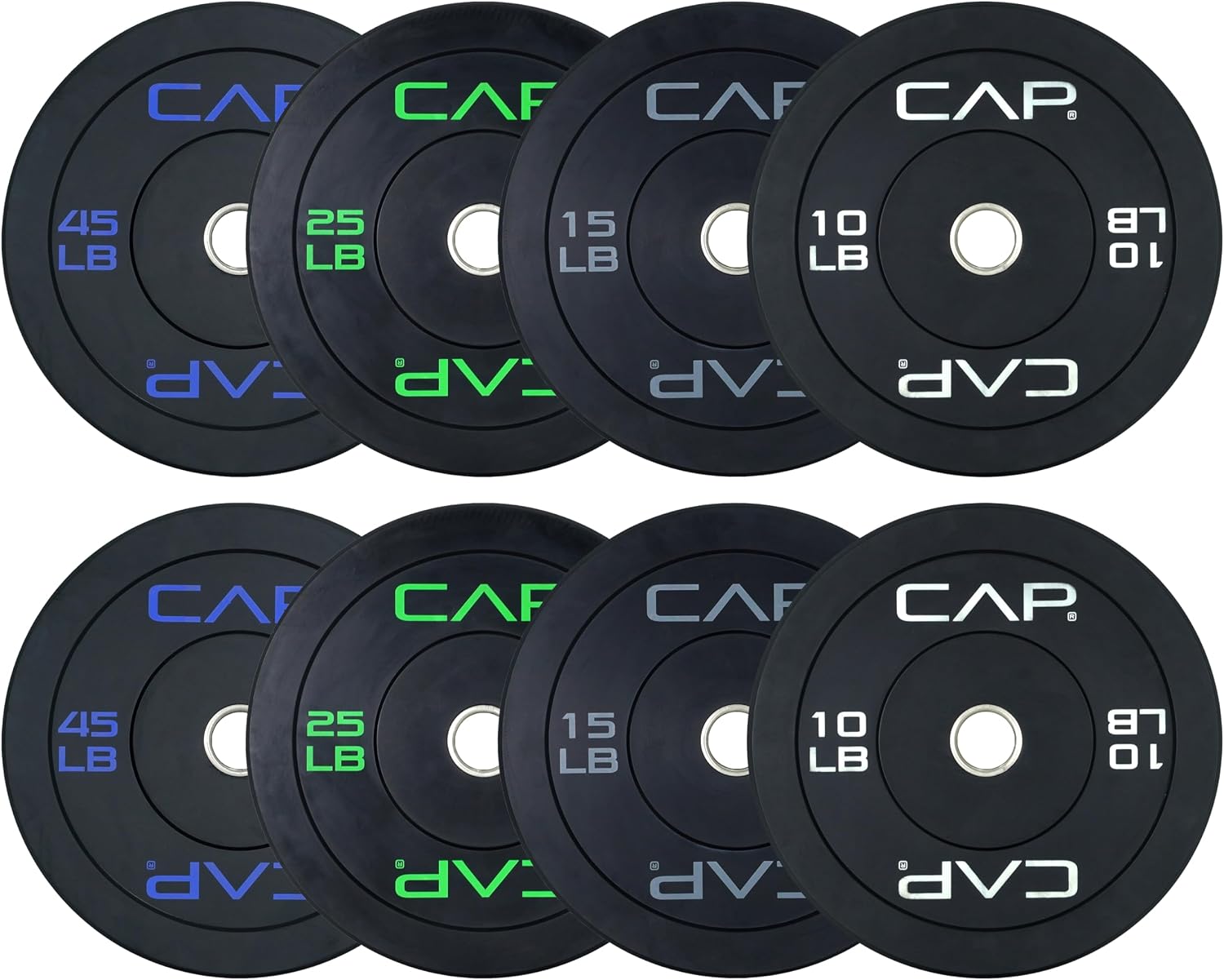 CAP 190lb Economy Olympic Bumper Plate Weight Set