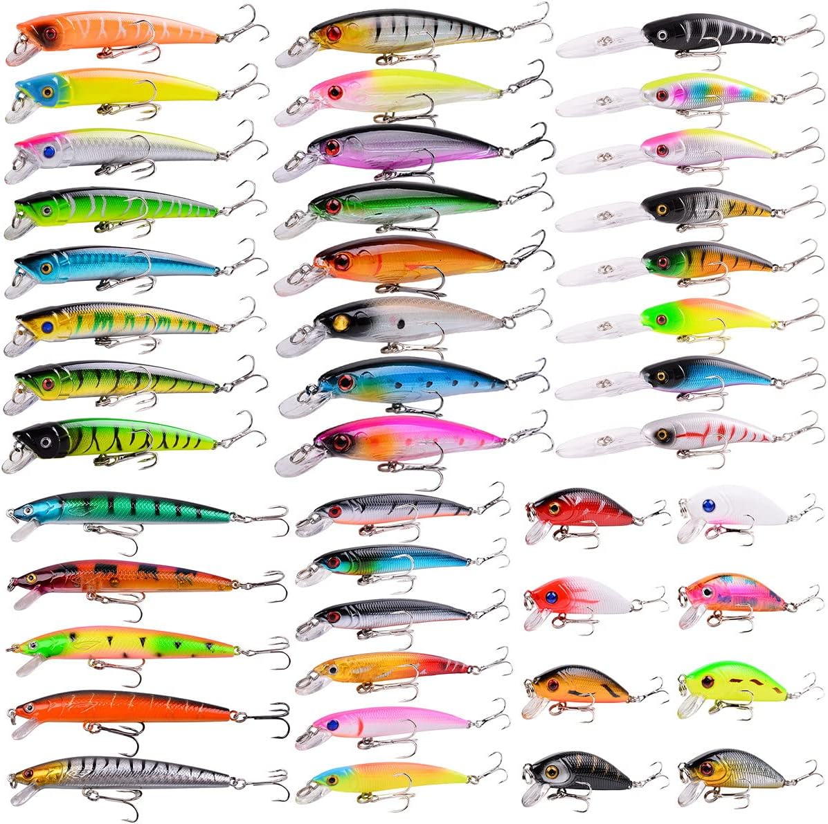 Aorace Fishing Lures Kit Mixed Including Minnow Popper Crank Baits with Hooks for Saltwater Freshwater Trout Bass Salmon Fishing