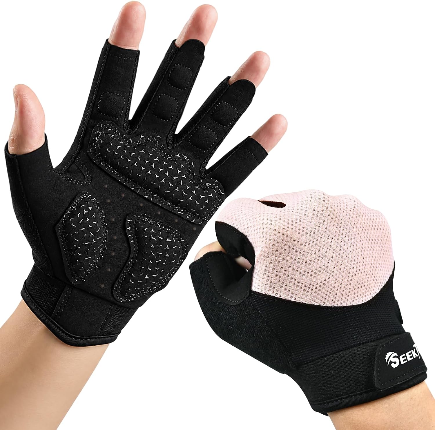 Seektop Breathable Workout Gloves Women & Men: Thick Padded Gym Gloves