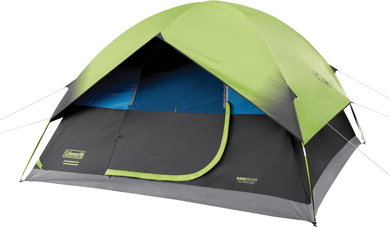 Coleman Sundome Dark Room 4/6 Person Tent, Blocks 90% of Sunlight to Keep Inside Cool, Weatherproof Tent with Rainfly Sets Up in Minutes