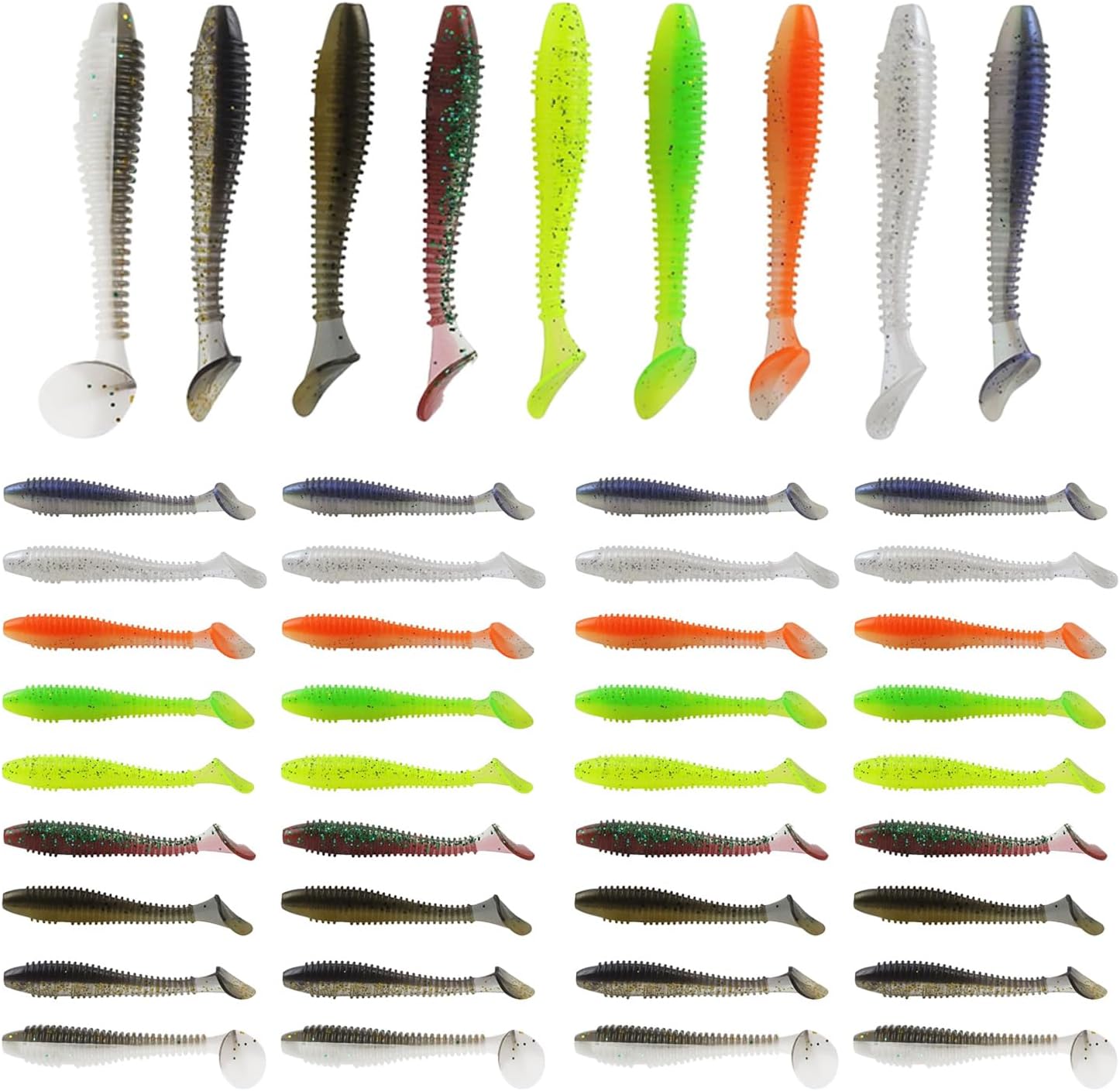 Soft Plastic Lures, Paddle Tail Swim Baits, Swim Baits for Bass Fishing, Paddle Tail, Crappie Lures