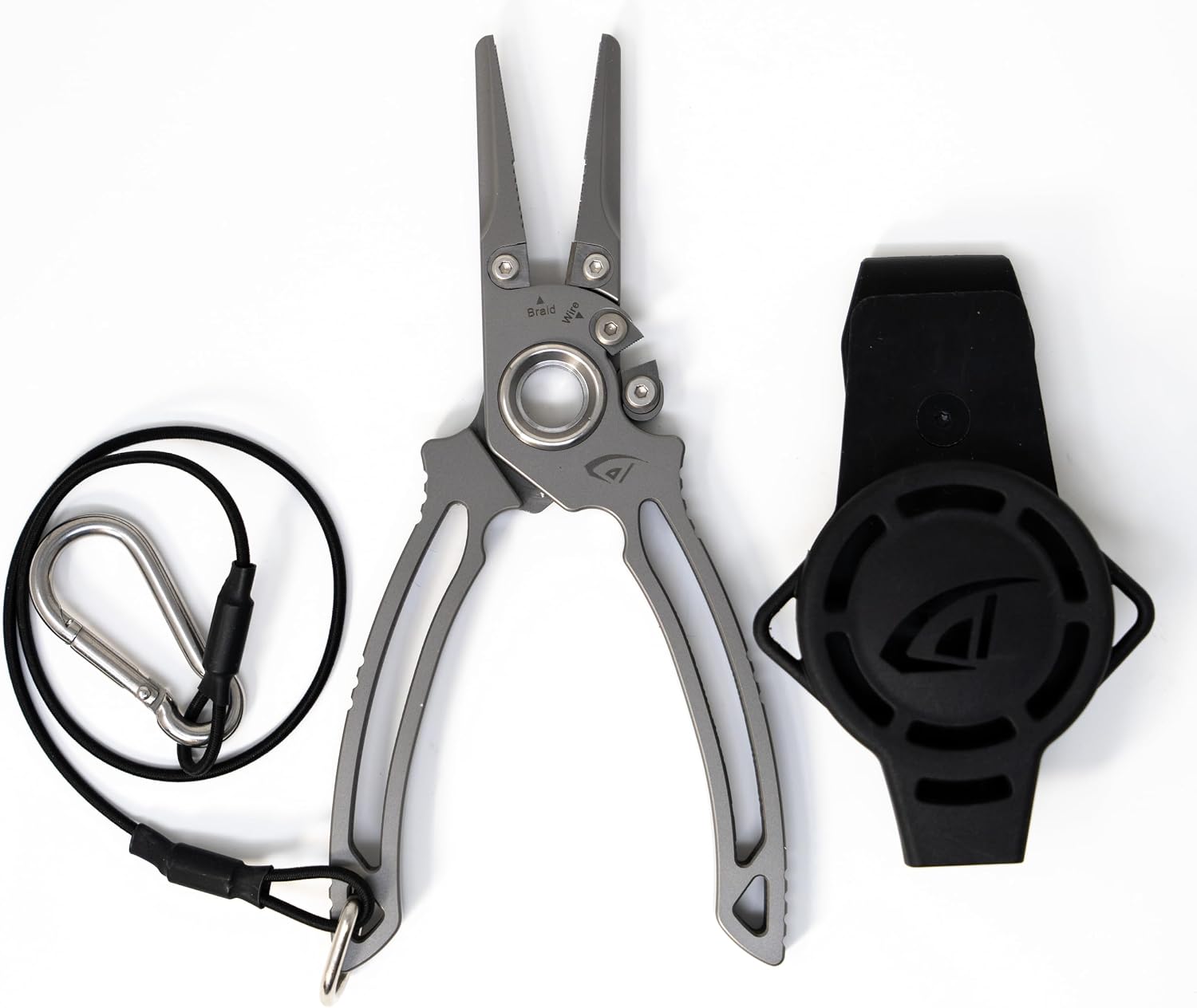 danco 7-Inch Titanium Dual Cutter Fishing Pliers with Sheath and Lanyard