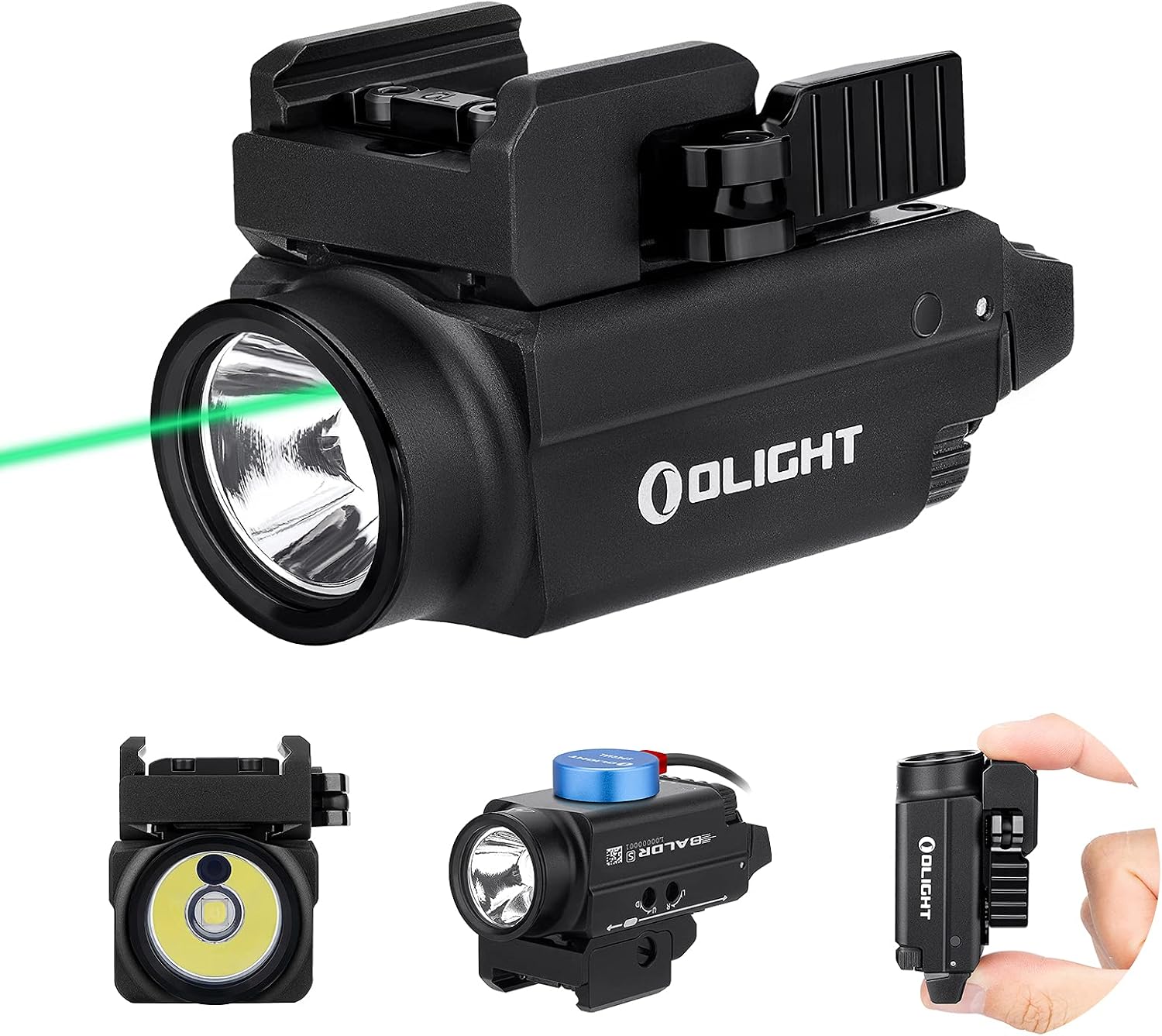 OLIGHT Baldr S 800 Lumens Compact Tactical Rail Mounted Light & Green Beam