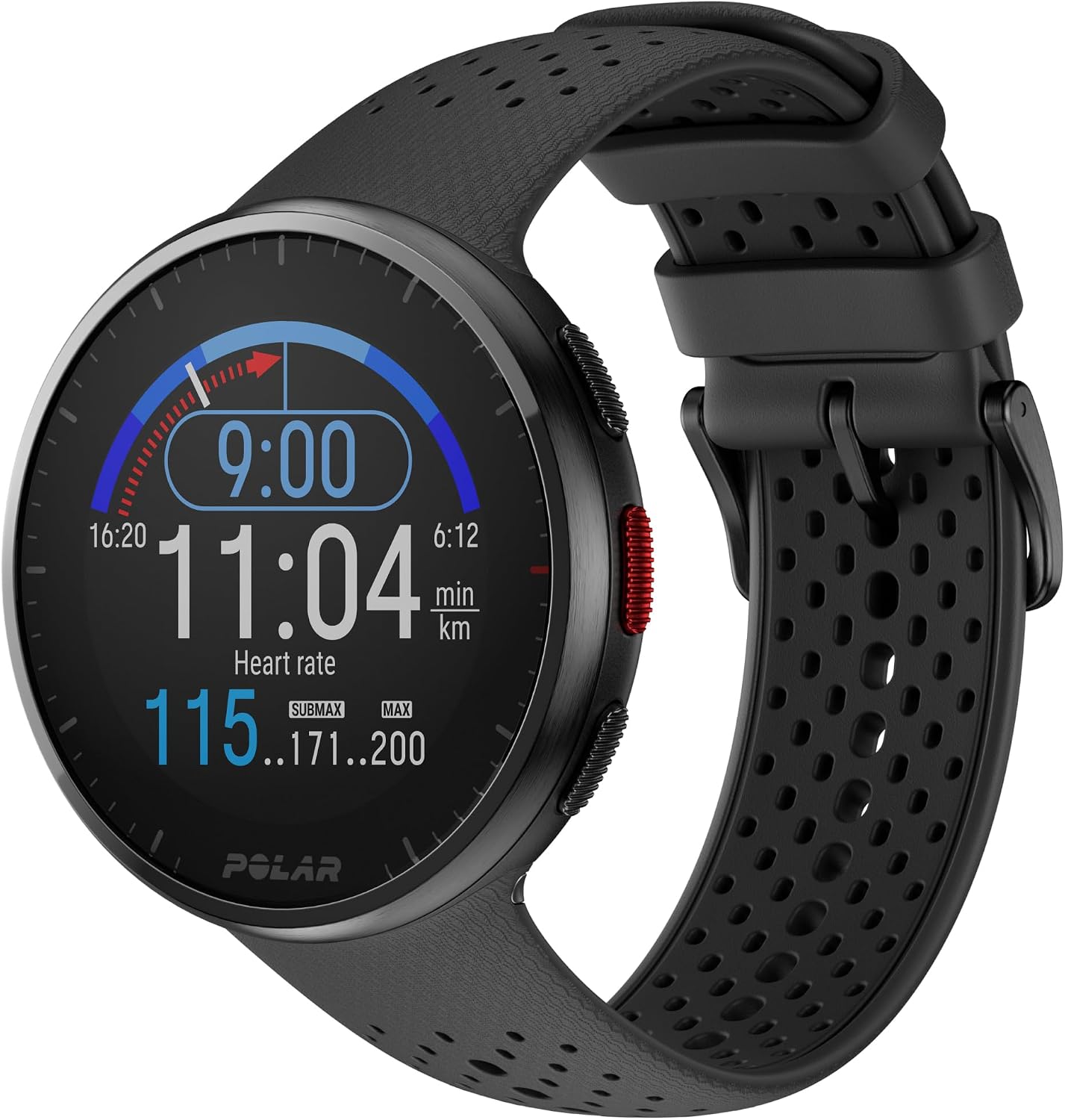 POLAR Pacer Pro Advanced Ultra-Light GPS Fitness Tracker Smartwatch for Runners with Training Program & Recovery Tools; S-L, for Men or Women, Grey-Black