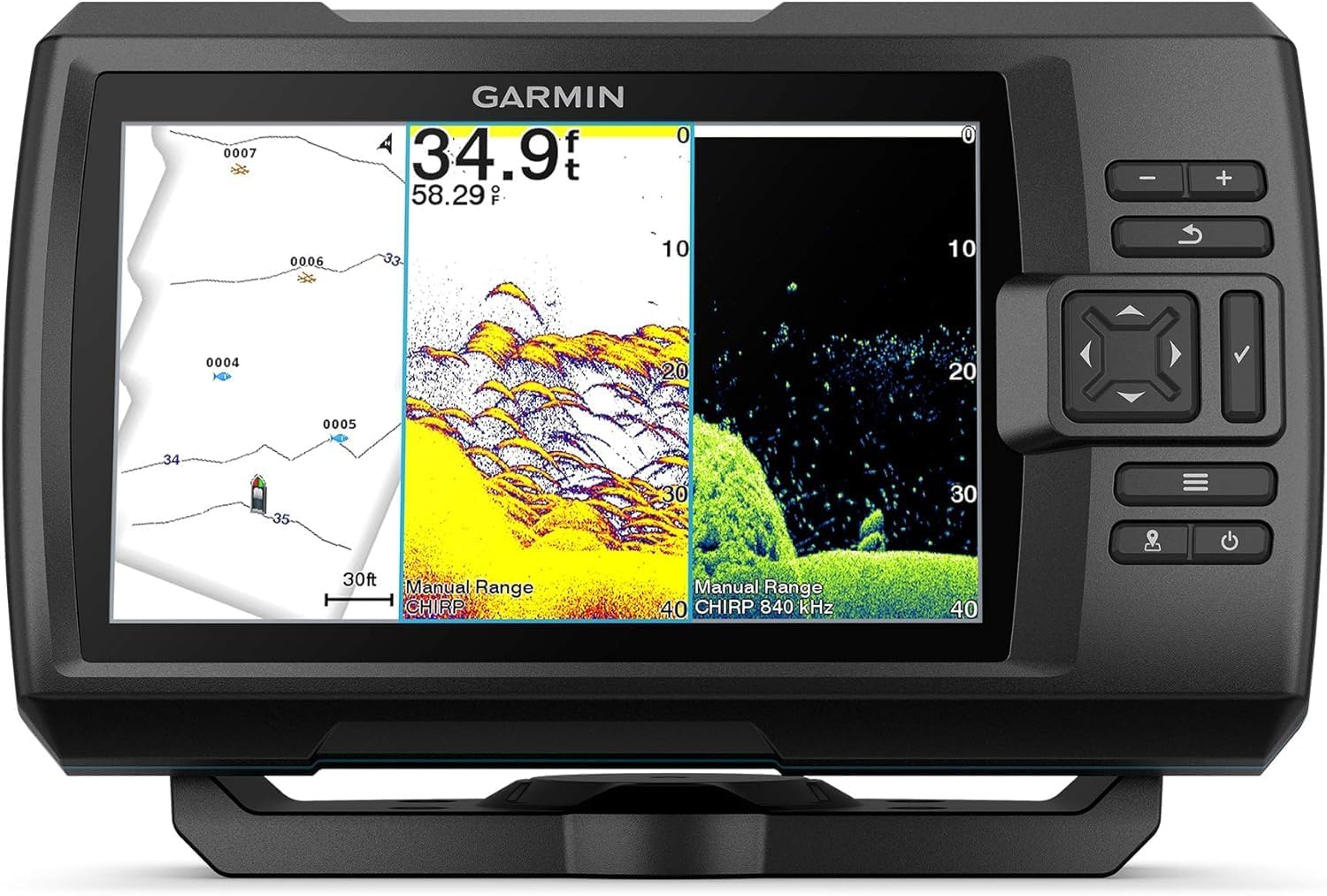 Garmin Striker Vivid 7cv, U.S. with GT20-TM Transducer – Easy-to-Use 7-inch Color Fishfinder and Sonar Transducer, Vivid Scanning Sonar Color Palettes (010-02552-00)