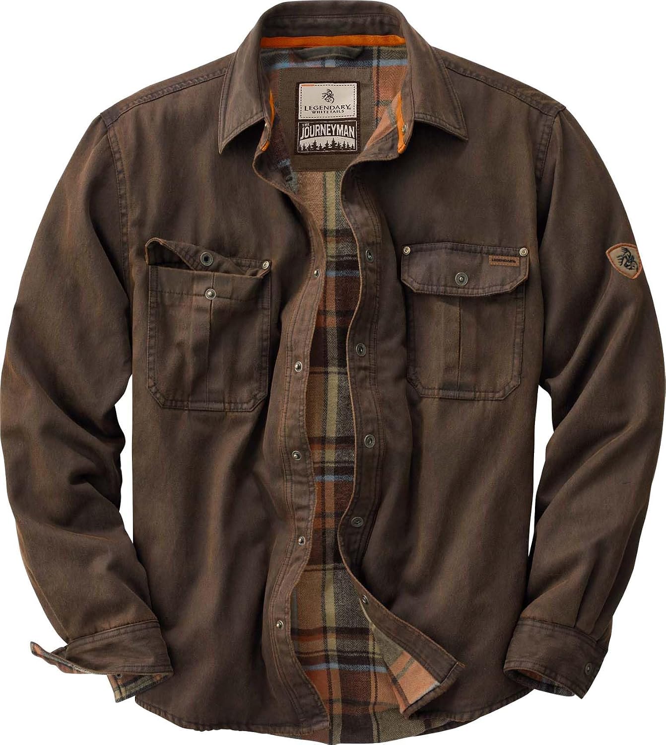 Legendary Whitetails Men’s Flannel Lined Shirt Jacket Waxed Cotton Water Resistant