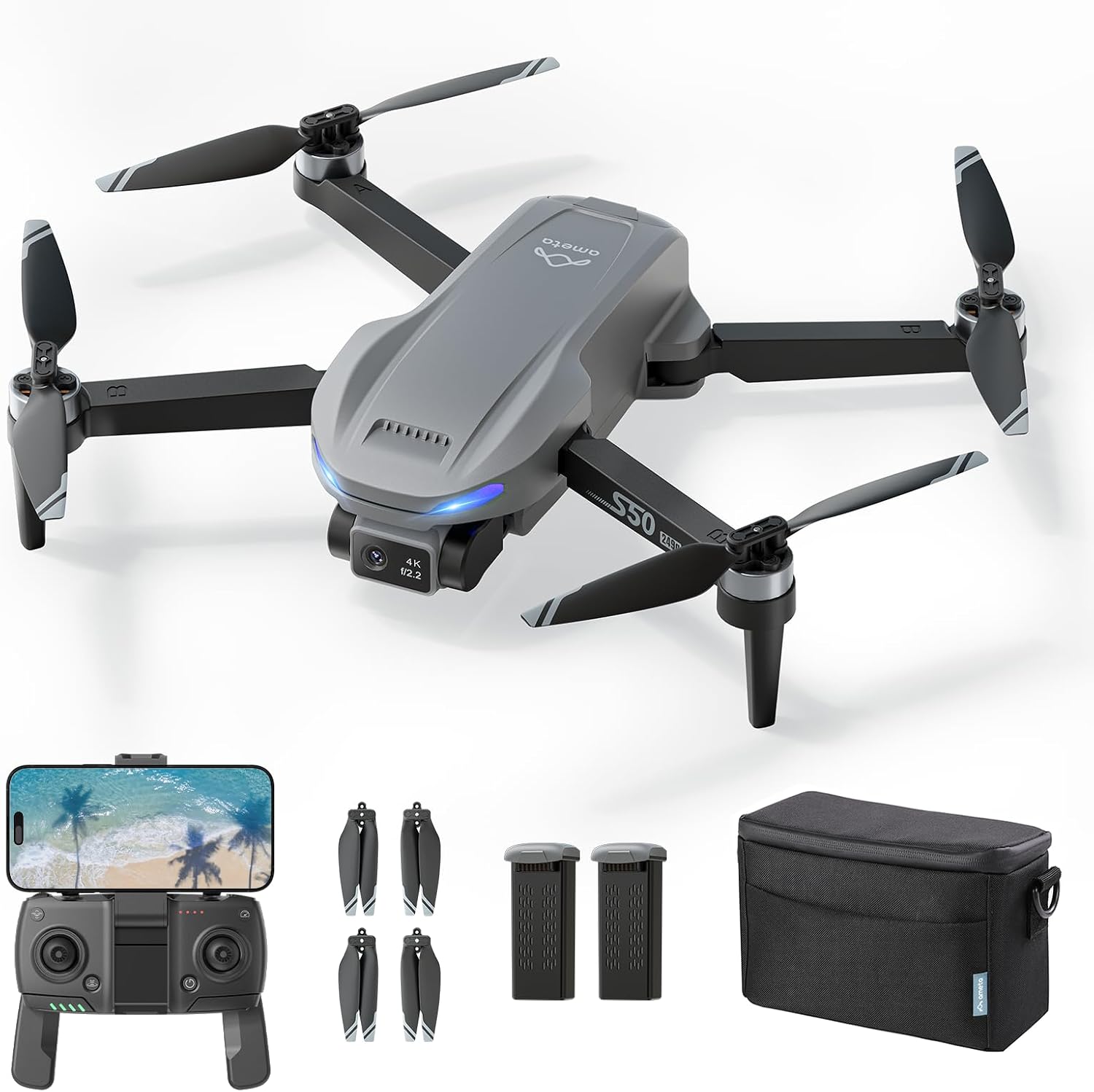 Ameta S50 Lite GPS Drone with Camera for Adults 4K UHD,Gift for Beginners
