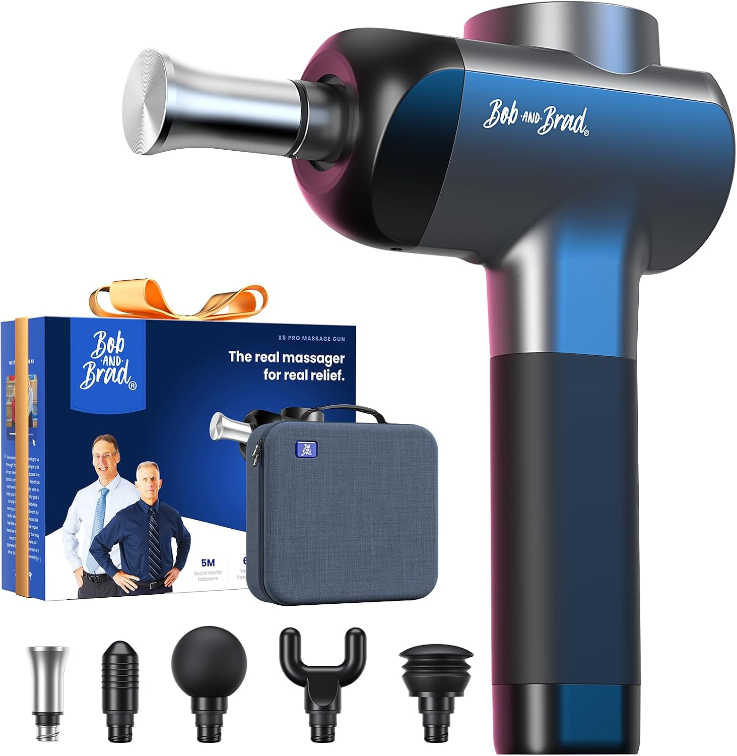 BOB AND BRAD X6 Pro Massage Gun Deep Tissue Percussion with Metal Head