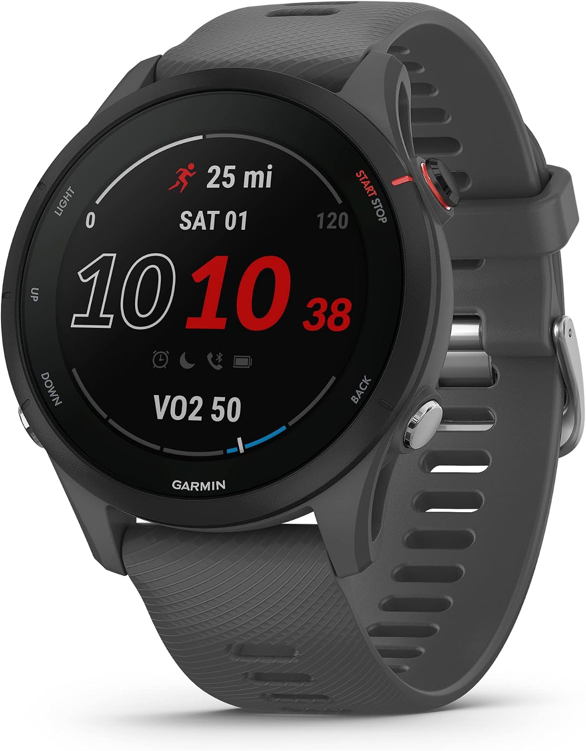 Garmin Forerunner® 255, GPS Running Smartwatch, 46mm, Slate Gray