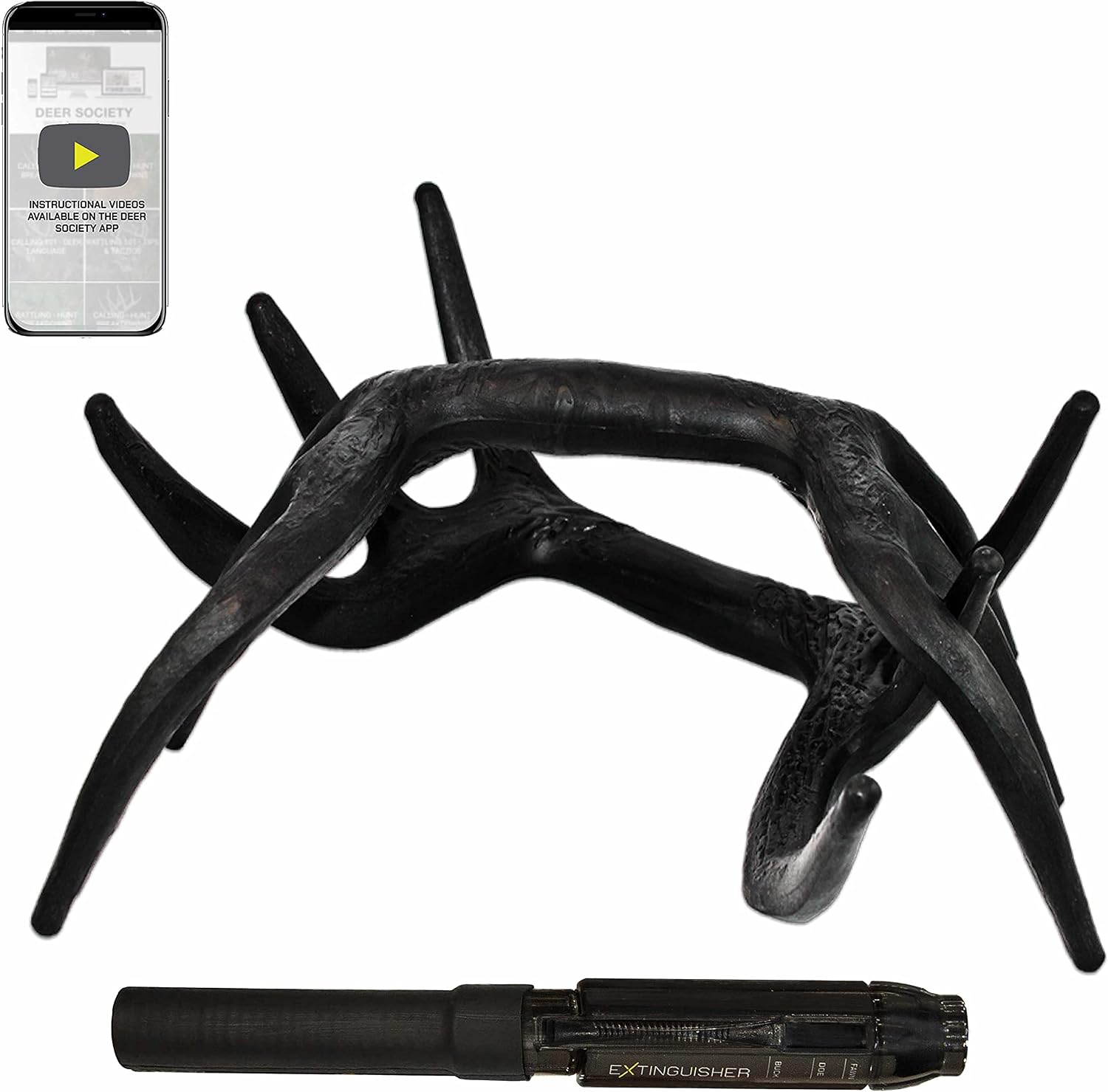 Illusion Systems Extinguisher Deer Call and Black Rack Rattling System – Patented Modislide and Bone-Core Technology – NAHC Approved – Deer Hunting Accessories and Equipment