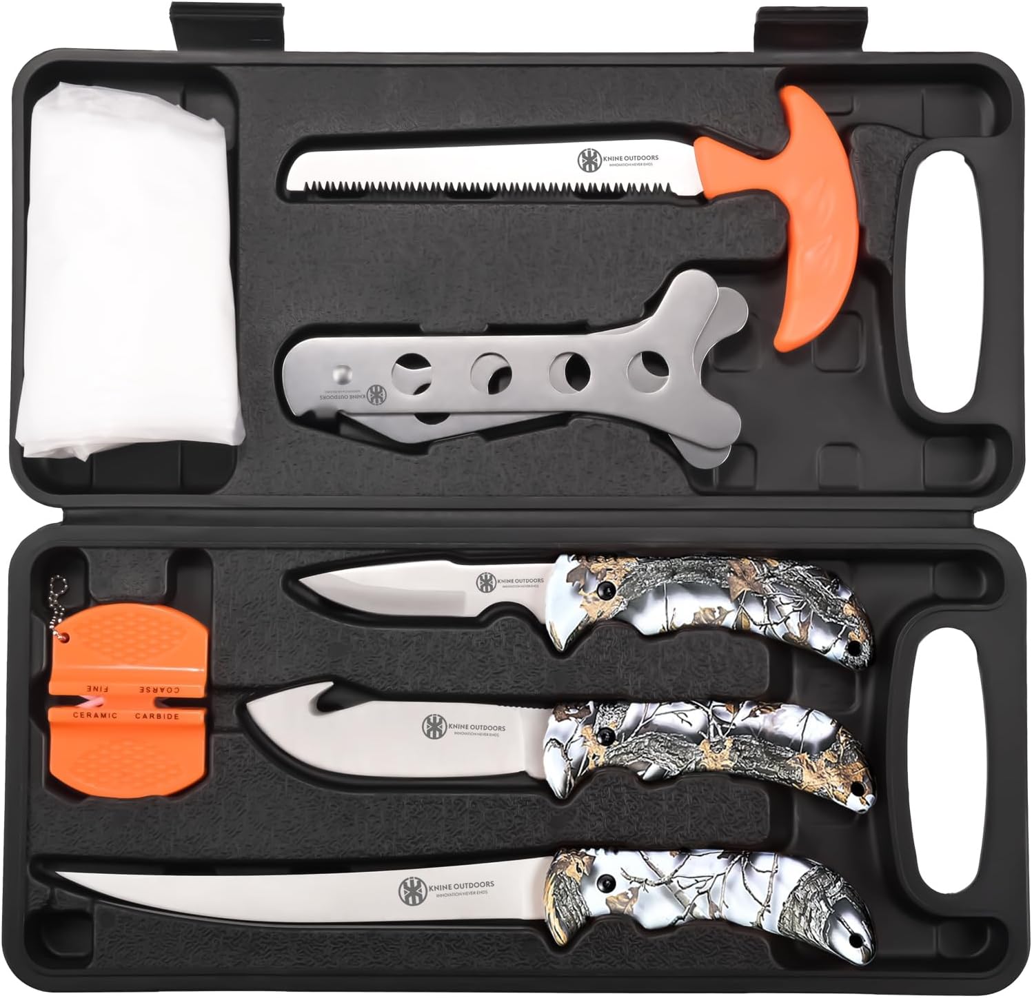 KNINE OUTDOORS Hunting Deer Knife Set Field Dressing Kit