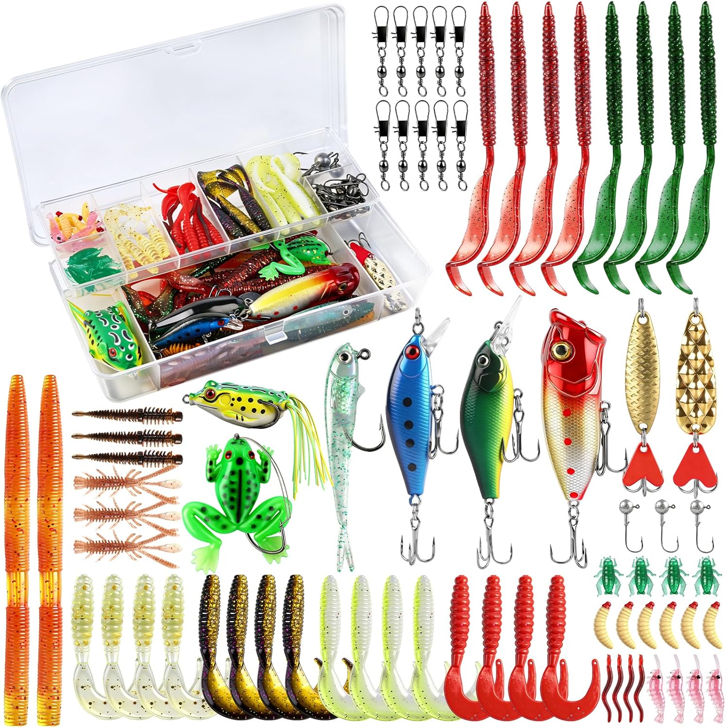 71Pcs Fishing Lures Kit, Fishing Tackle Box Fishing Baits