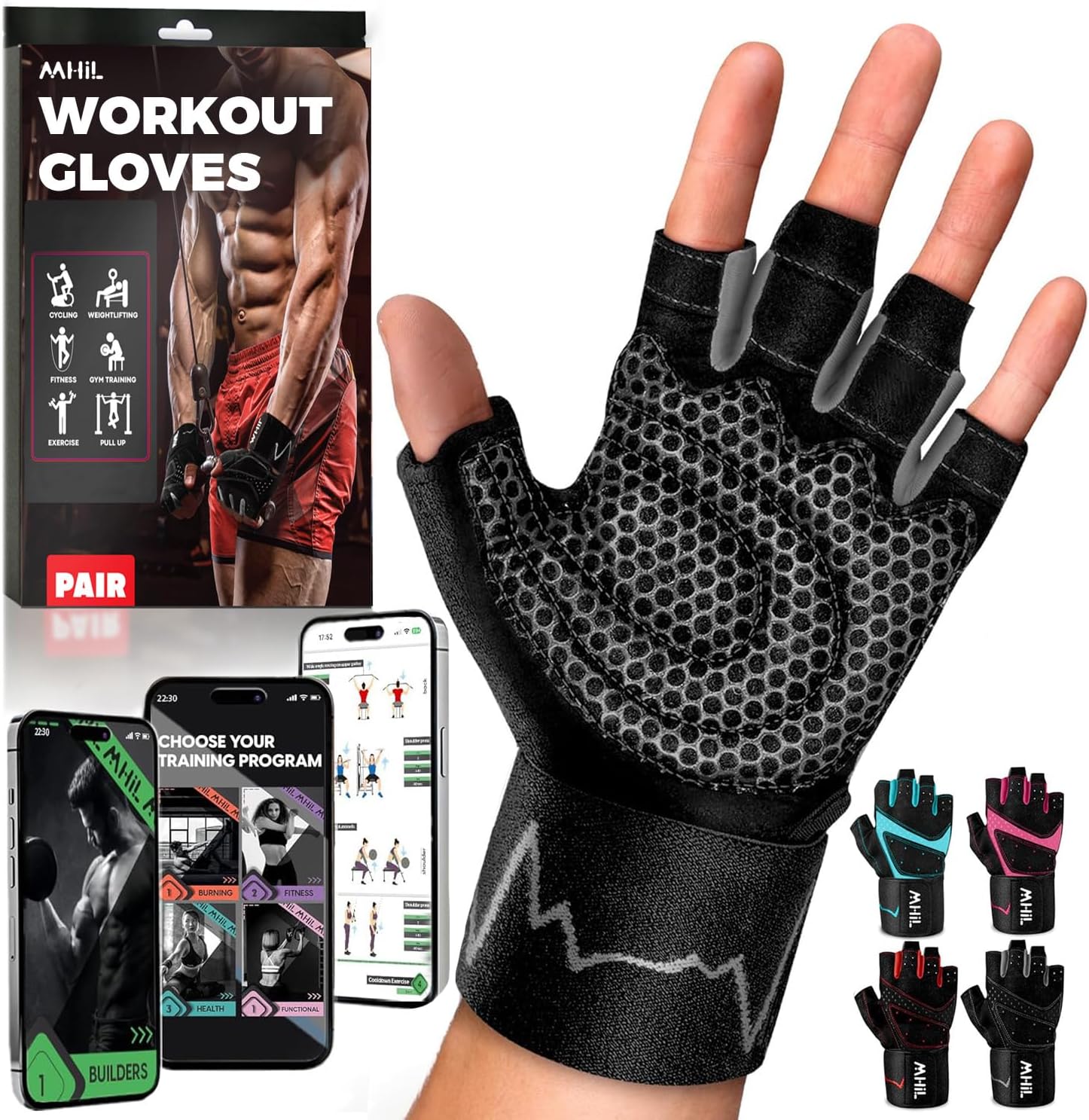 Workout Gloves for Men – Comfortable Gym Gloves for Men with Enhanced Grip