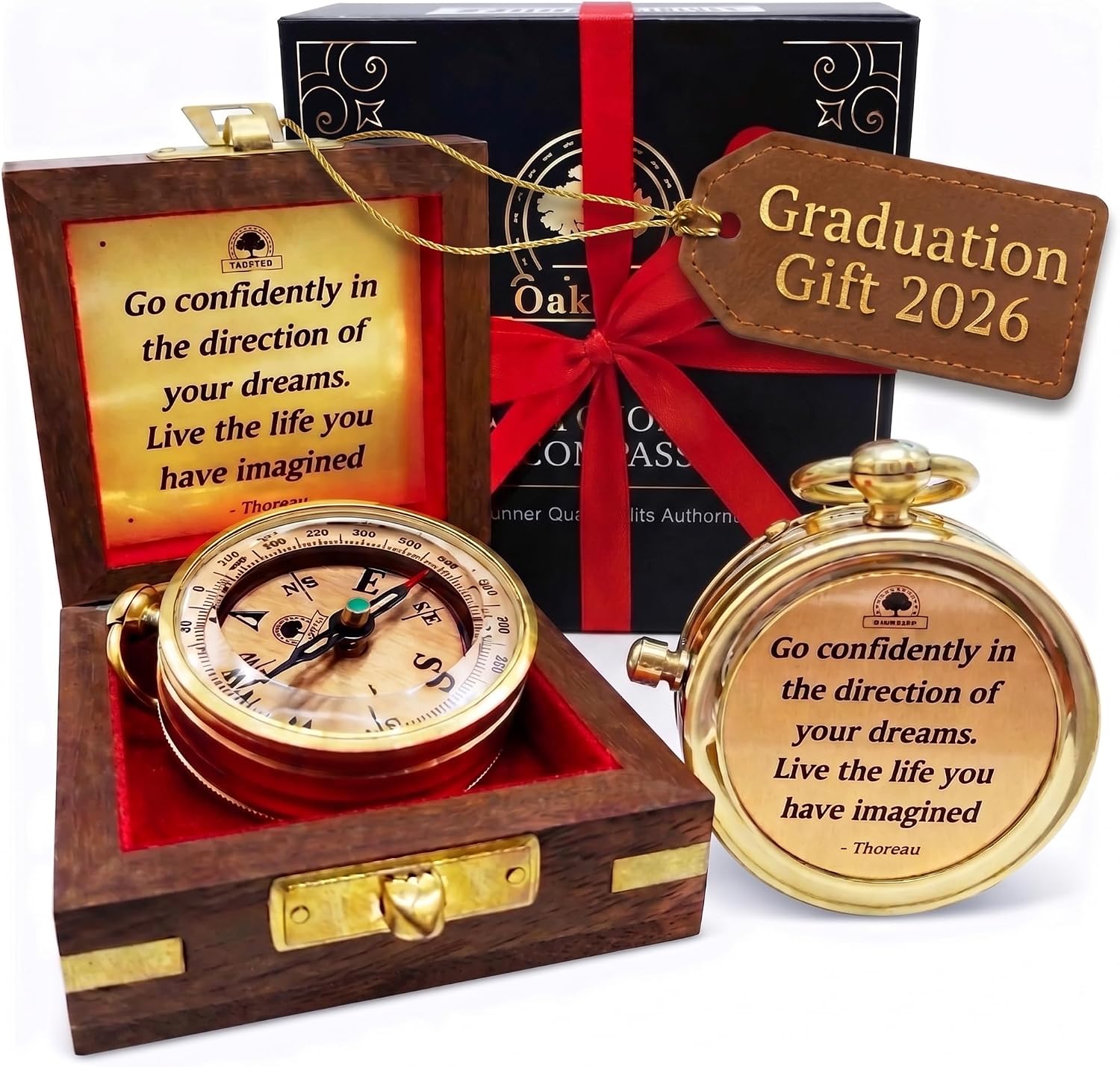 The Dream Chaser Compass – Go Confidently -2026 Unique Graduation Gifts for Him, College, High School, Cool Birthday Gift Idea for Son, Boys, Motivational Greeting Card Included