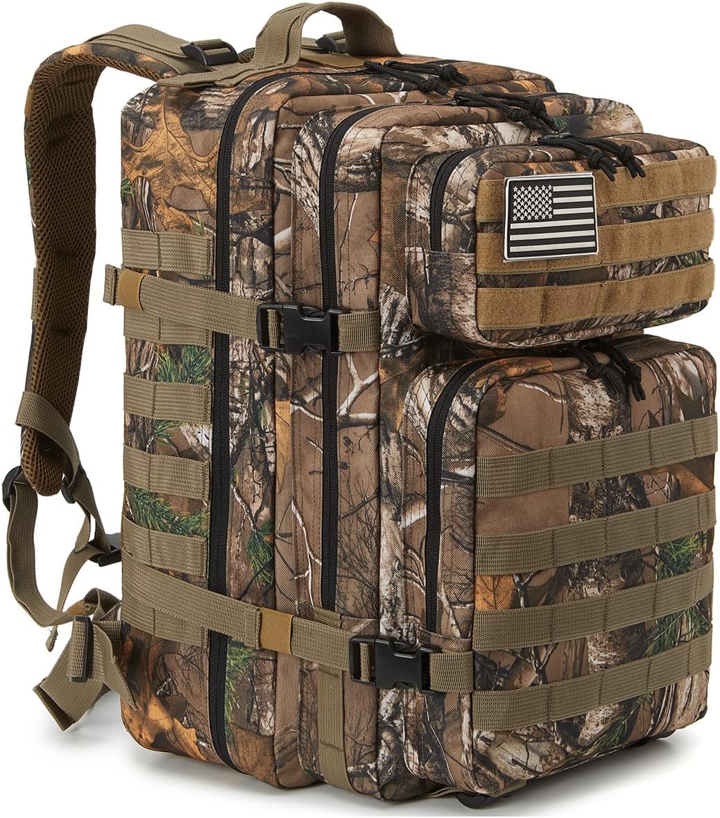QT&QY 45L Military Tactical Backpacks Molle Army Assault Pack 3 Day Bug Out Bag Hiking Treeking Rucksack…