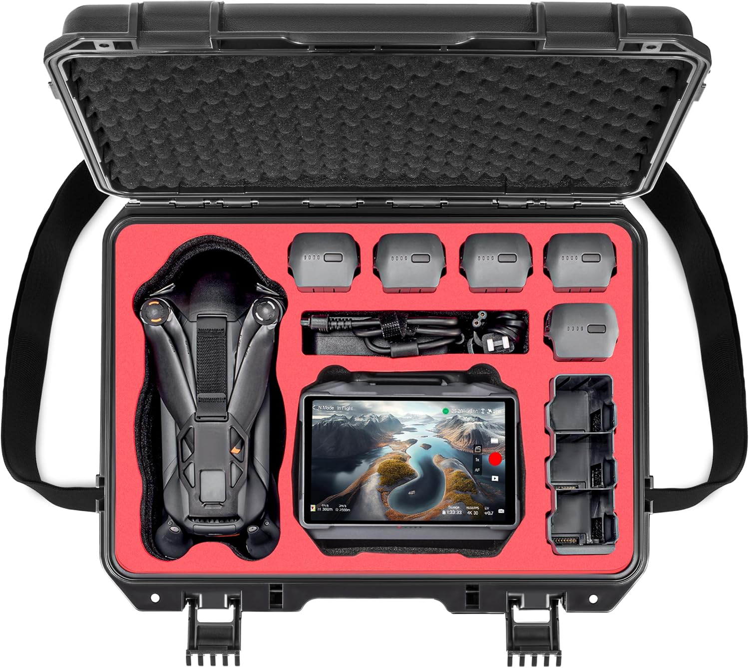 STARTRC Waterproof Hard Carrying Case for DJI Mavic 4 Pro Drone Combo,Fly More Combo, Fits RC 2/RC Pro 2 Remote Controller,Up to 9 Batteries,Charger Hub and More Drone Accessories(Case Only)