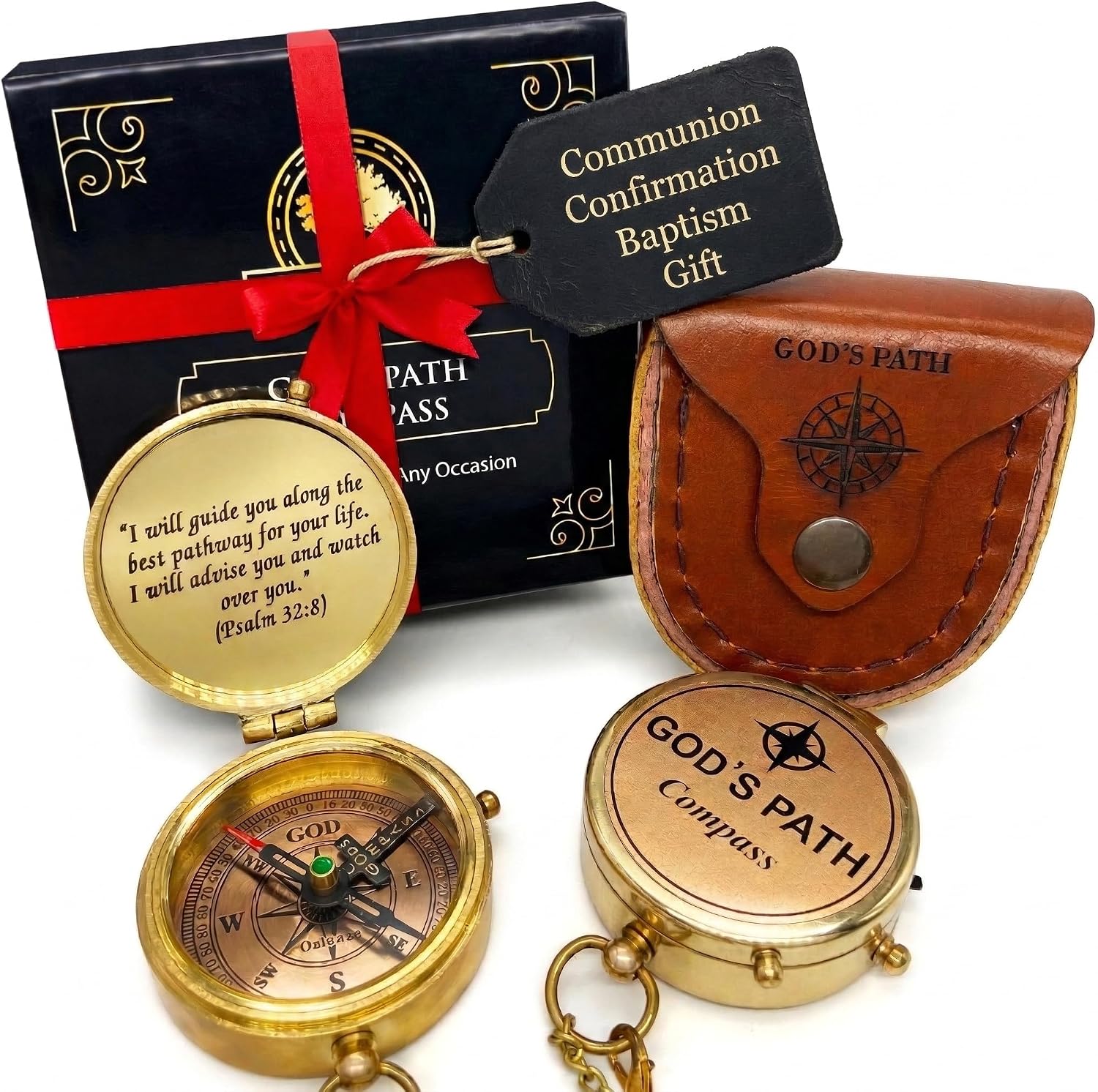 God’s Path Compass – Communion & Confirmation Gift for Teenage Boys | Baptism Religious Gifts for Christian Men, Catholic, Graduation | Sentimental & Inspirational Present
