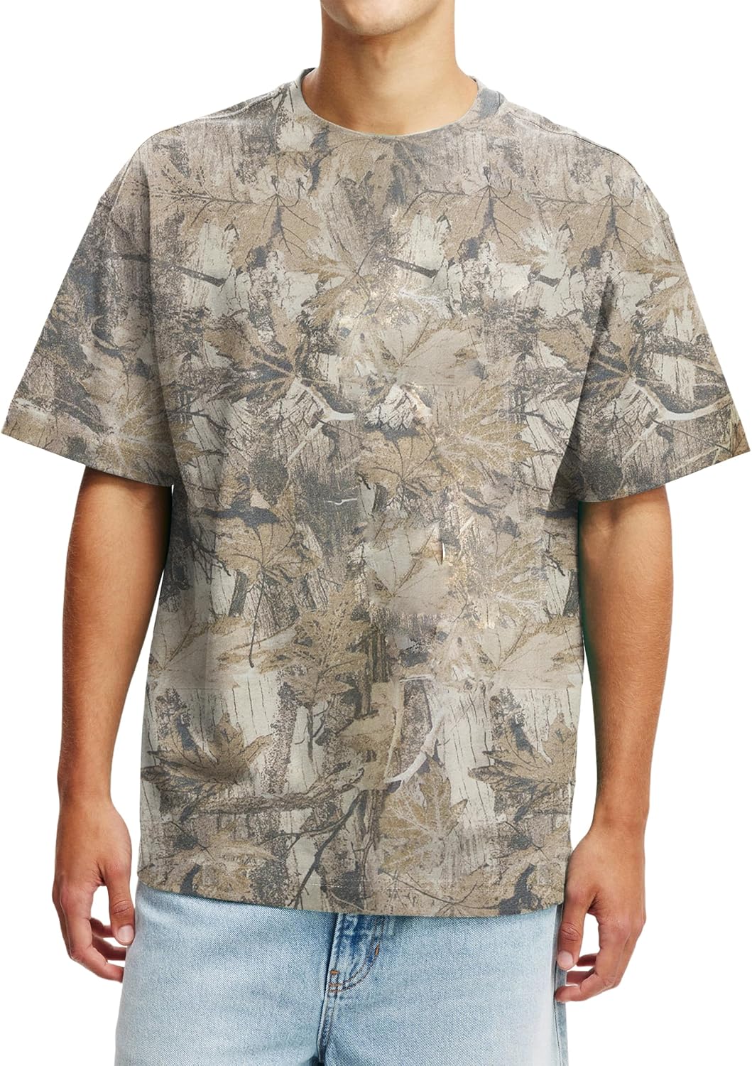 MSBESYOR Camo Shirt for Men Camouflage Hunting Print Short Sleeve Crewneck Box Fit T-Shirt Mens Casual Performance Tee